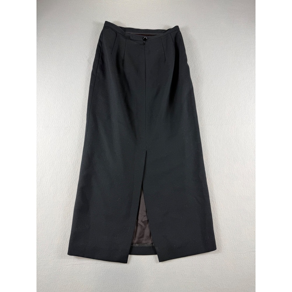 Gianni Sport Vintage Black 100% Pure Wool Maxi Skirt Made in USA Womens Size 4